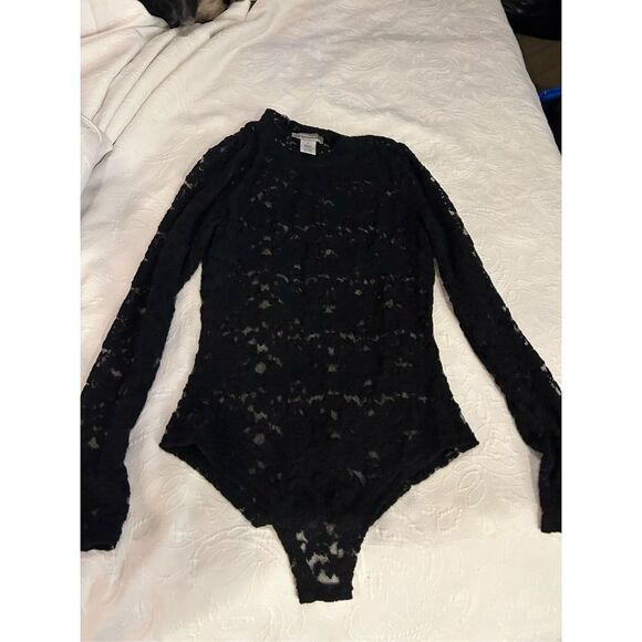NEW Khanomak Long Sleeve All Lace mock neck bodysuit L - Picture 4 of 5